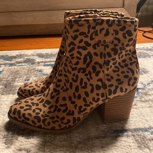 Cheetah print booties